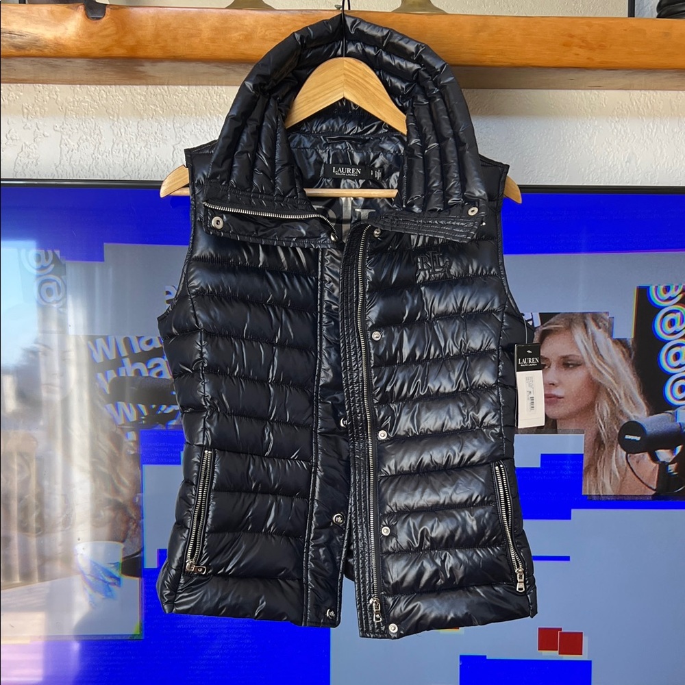 Ralph Lauren Women's Blue Quilted Puffer Vest